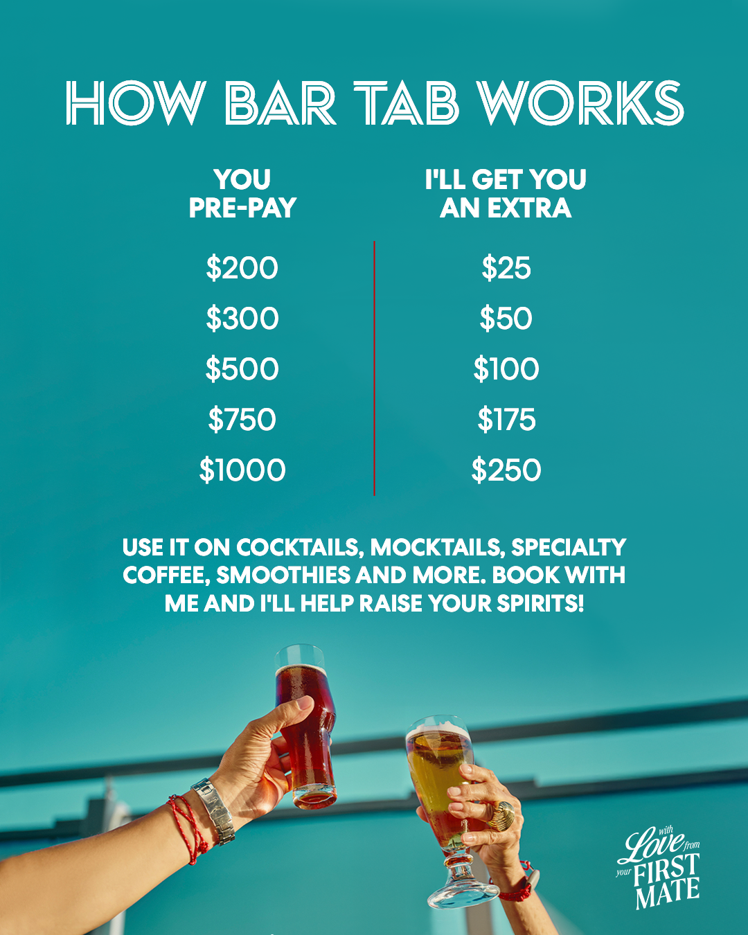 Virgin Voyages Bar Tab bonus offer