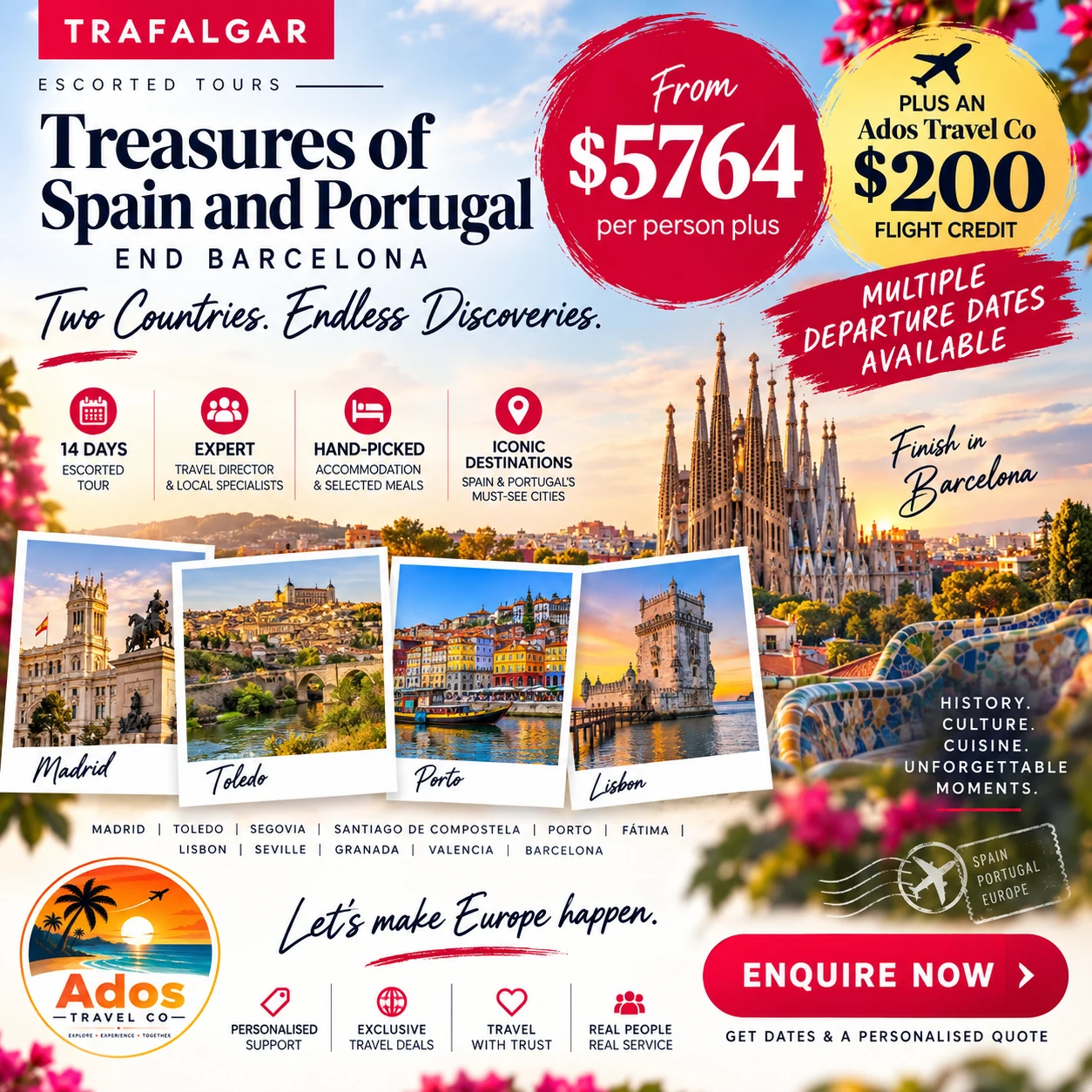 Treasures of Spain & Portugal — 14 Days travel deal from $5,764 per person